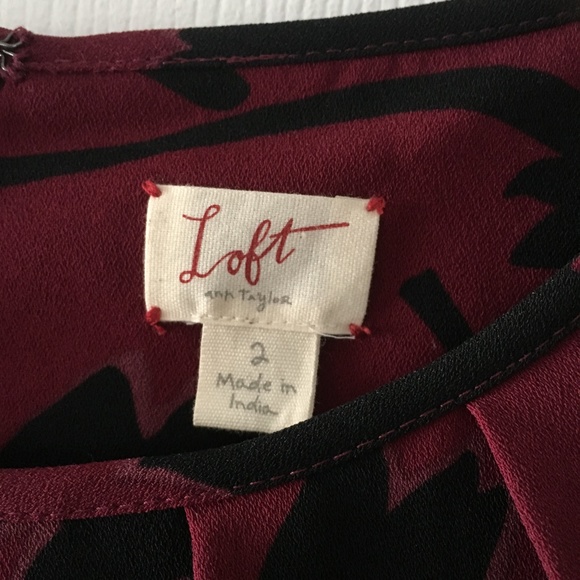 womens ann taylor loft maroon dress - Picture 4 of 6